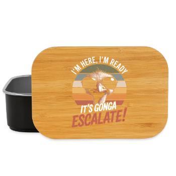 Retro Strauss I'm Here We Go It's Escalating - Lunch Box - black - Front