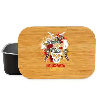 Samurai Schädel Blumenkunst - Gedanken sind Frei - Lunch Box - Schwarz - Vorne