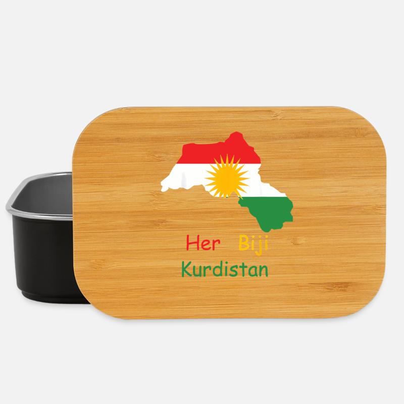 Kurdistan flag with Kurdish sun - Lunch Box - black