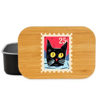 Kunstvoller Katze als Briefmarke - Lunch Box - Schwarz - Vorne