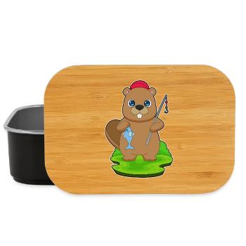 Biber Angler Fisch Angeln - Lunch Box - Schwarz - Vorne