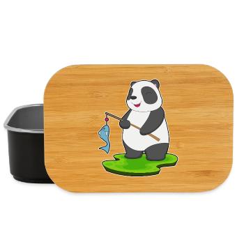 Panda Angler Fisch Angeln - Lunch Box - Schwarz - Vorne