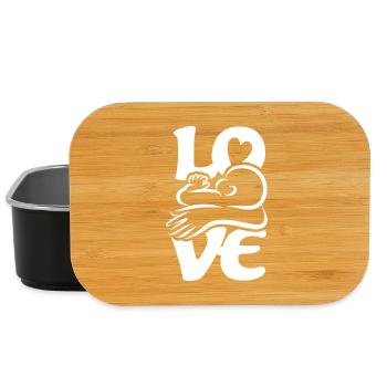Baby Drinking Breastfeeding Mom LOVE - Lunch Box - black - Front