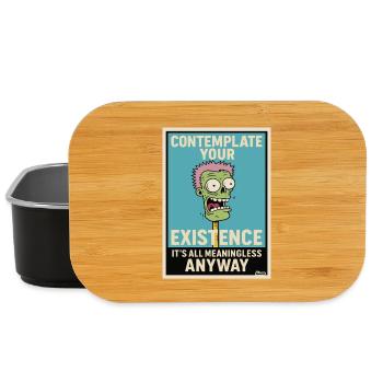 Contemplative Zombie Humour Poster - Lunch Box - black - Front