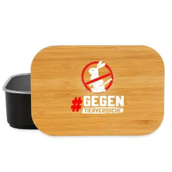Tierschutz STOPPT TIERVERSUCHE GEGEN VERSUCHE - Lunch Box - Schwarz - Vorne
