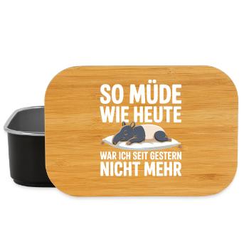 Aussi fatigué qu'aujourd'hui, cadeau de chemise de nuit Tapir - Boîte à goûter - noir - Devant