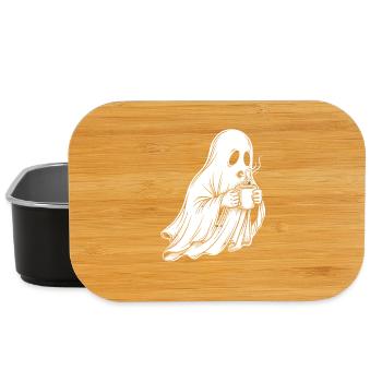 Geist mit Kaffeetasse Illustration - Lunch Box - Schwarz - Vorne