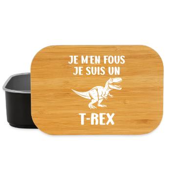 Verrückter T-Rex Humorvoll - Lunch Box - Schwarz - Vorne