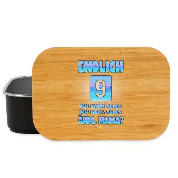 9 Geburtstag Spruch Geschenk Kinder 9 Jahre - Lunch Box - Schwarz - Vorne