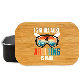 Ski Skifahrer Wintersport adulting is hard - Lunch Box - Schwarz - Vorne