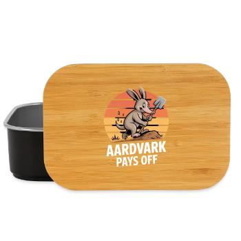 Aardvark paie la motivation Erdferkel Humour - Boîte à goûter - noir - Devant