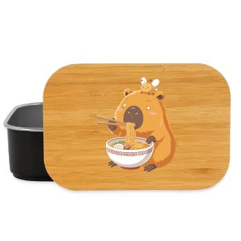 Capybara Ramen Bee Kawaii Anime Noodles Japan - Lunch Box - black - Front