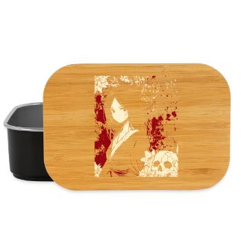 Illustration d'une fille démoniaque effrayante en kimono - Boîte à goûter - noir - Devant