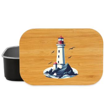 Leuchtturm auf felsiger Küste - Lunch Box - Schwarz - Vorne