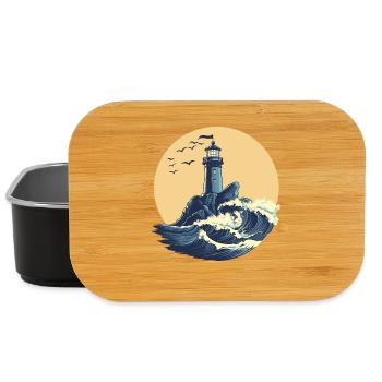 Lighthouse on a stormy sea - Lunch Box - black - Front
