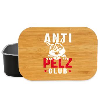 Tierschutz ANTI PELZ CLUB Anti Fur Lustig - Lunch Box - Schwarz - Vorne