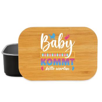 Bald Mama BABY KOMMT BITTE WARTEN Lustig - Lunch Box - Schwarz - Vorne