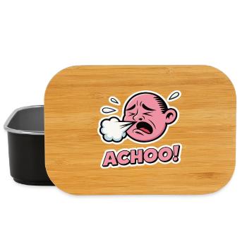 Vintage Comic Sneeze Expression Design - Lunch Box - black - Front