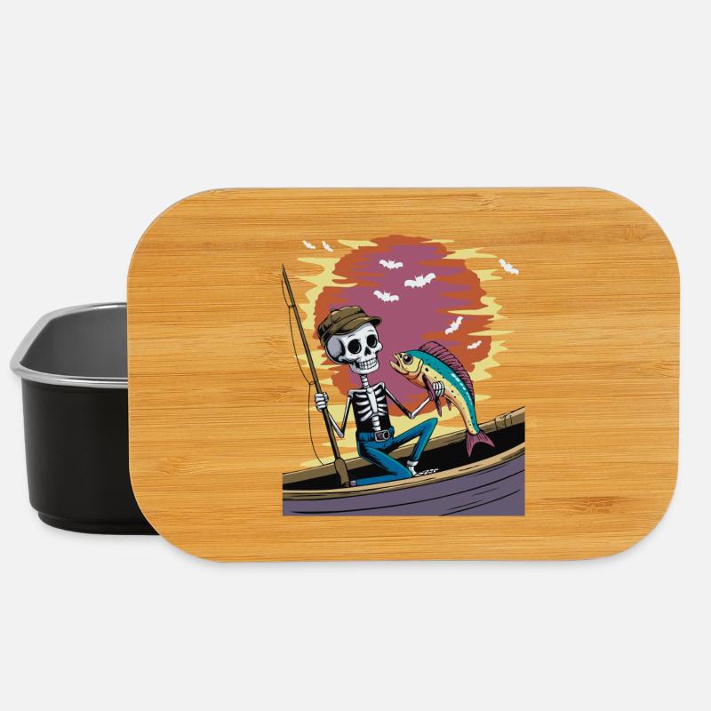 Skeleton angler at sunset dolphinfish mahi - Lunch Box - black