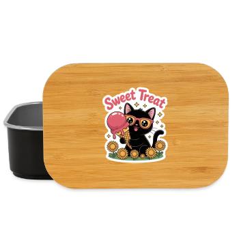 Sweet Treat Black Cat avec glace d’été - Boîte à goûter - noir - Devant