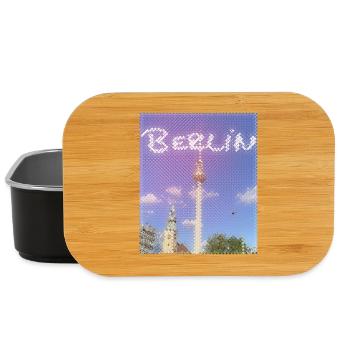 Berlin Fernsehturm Neon Design - Lunch Box - Schwarz - Vorne