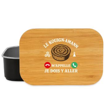 Bretagne Kouign-Amann – Humour & Fierté Bretonne - Boîte à goûter - noir - Devant