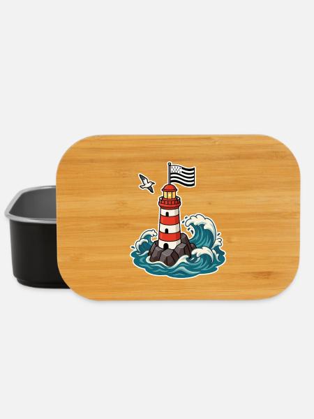 Bretagne Phare Breton Gwenn ha Du Fierté Bretonne - Lunch Box - Schwarz