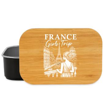 French Girl Trip Design - Lunch Box - black - Front
