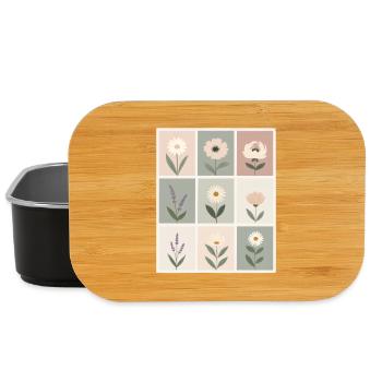 Florale Muster in Sanften Pastellfarben - Lunch Box - Schwarz - Vorne