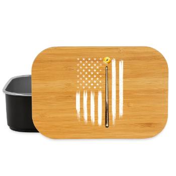 Billard US-Flagge Pool Halle Patriotischer Queuespieler - Lunch Box - Schwarz - Vorne