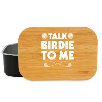 Talk birdie to me Golfer Golf Golfing - Lunch Box - black - Front