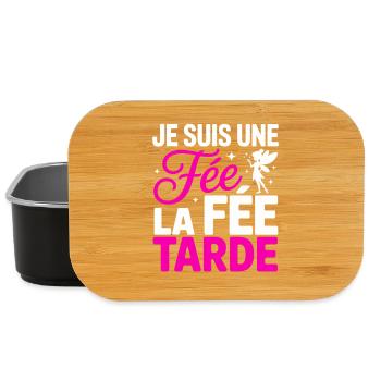 Je Suis Une Fée La Fée Tarde Humour Femme - Boîte à goûter - noir - Devant