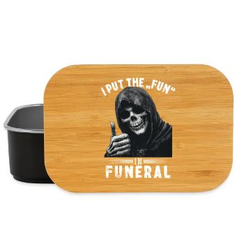 Skull Grim Reaper Fun in funeral Saying Motif - Lunch Box - black - Front