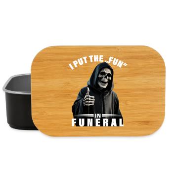 I put the fun in funeral saying Grim Reaper motif - Lunch Box - black - Front