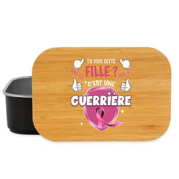 Pink October Breast Cancer Ribbon Warrior - Lunch Box - black - Front
