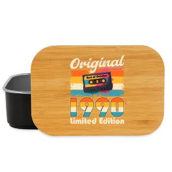 35. Geburtstag Kassette Oktober Jahrgang 1990 - Lunch Box - Schwarz - Vorne