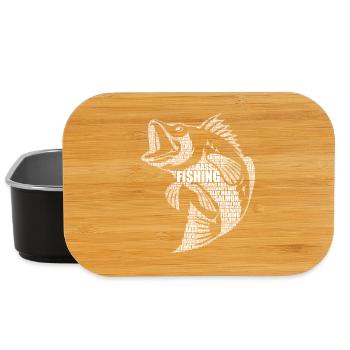 Fishing Word Art Gift Design - Lunch Box - black - Front