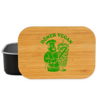 Döner Vegan - Salade - Restauration rapide - Spruch - Boîte à goûter - noir - Devant