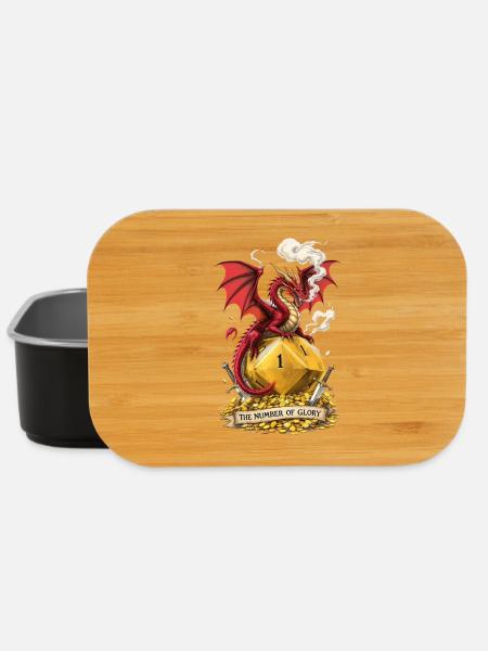 Drache auf W20 – Number of Glory Cartoon - Lunch Box - Schwarz