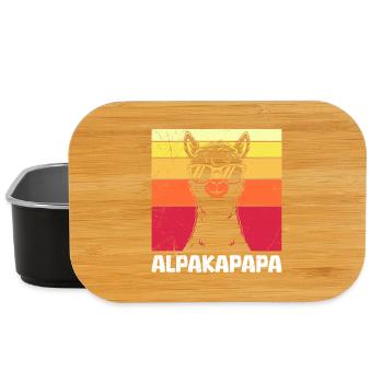Werdender Vater ALPAKAPAPA Retro Lustiges - Lunch Box - Schwarz - Vorne