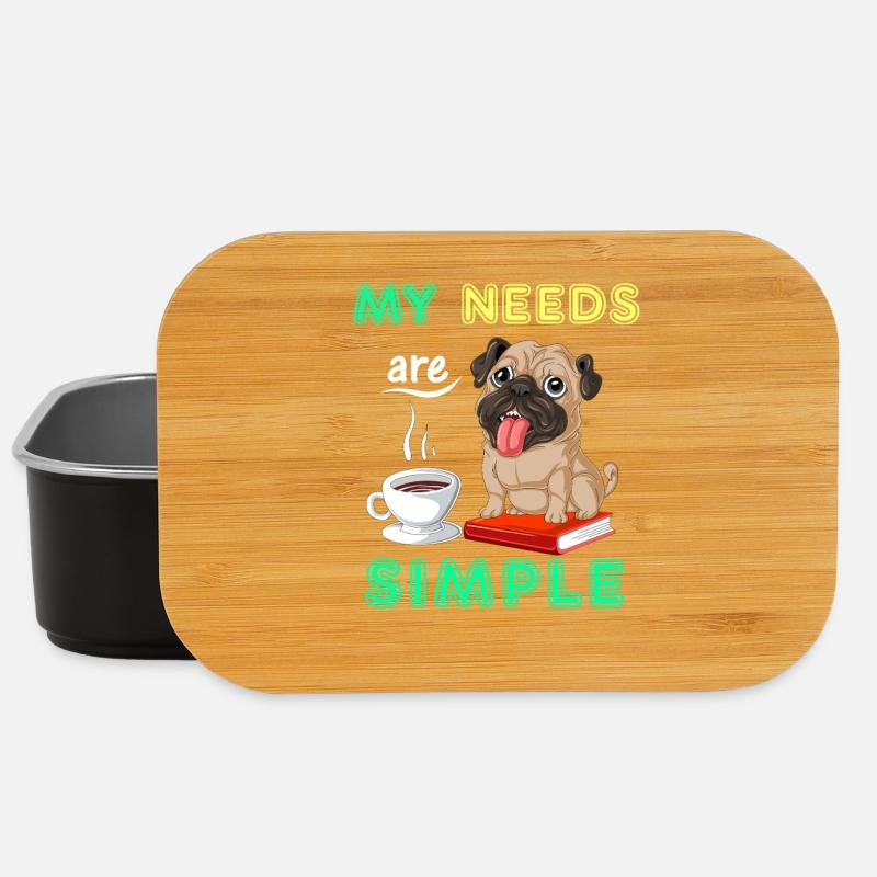 Mops Bücher Kaffeeshirt - Lunch Box - Schwarz