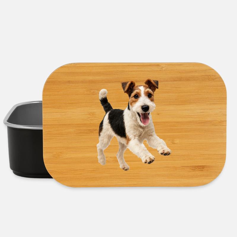 Verspielter Foxterrier Hund - Lunch Box - Schwarz