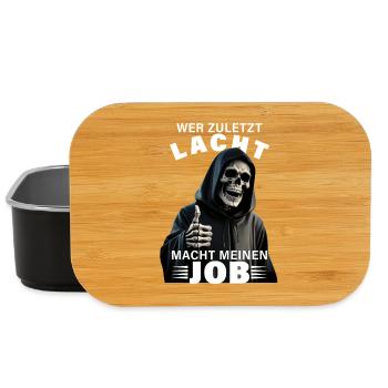 Who Laughs Last Grim Reaper Death Halloween Saying - Lunch Box - black - Front