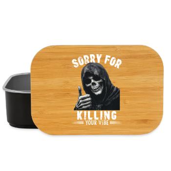 Spruch sorry for killing your vibe Sensenmann Tod - Lunch Box - Schwarz - Vorne
