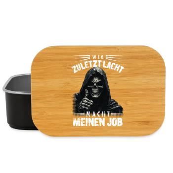 Sensenmann Spruch wer zuletzt lacht Halloween - Lunch Box - Schwarz - Vorne