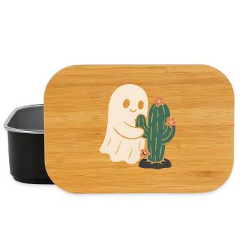 Playful ghost with cactus design - Lunch Box - black - Front