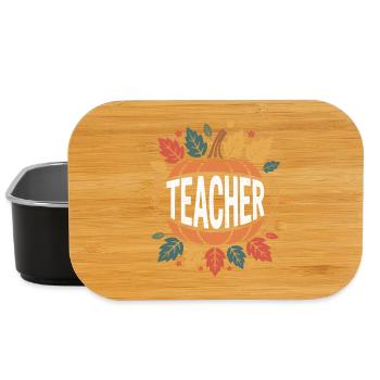 Herbstlicher Lehrer Kürbis - Lunch Box - Schwarz - Vorne