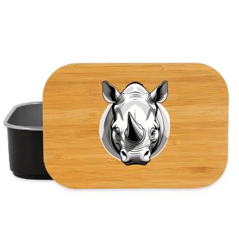 Stilvolle Nashorn-Illustration - Lunch Box - Schwarz - Vorne
