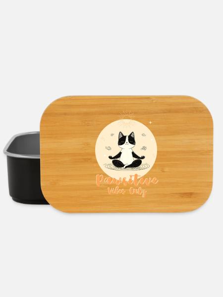 Ruhige Katze Meditation Illustration - Lunch Box - Schwarz