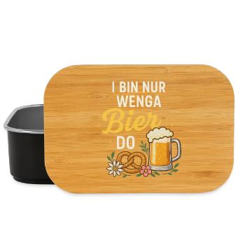 I bin nur wenga Bier do Lustiges Trachten Shirt - Lunch Box - Schwarz - Vorne